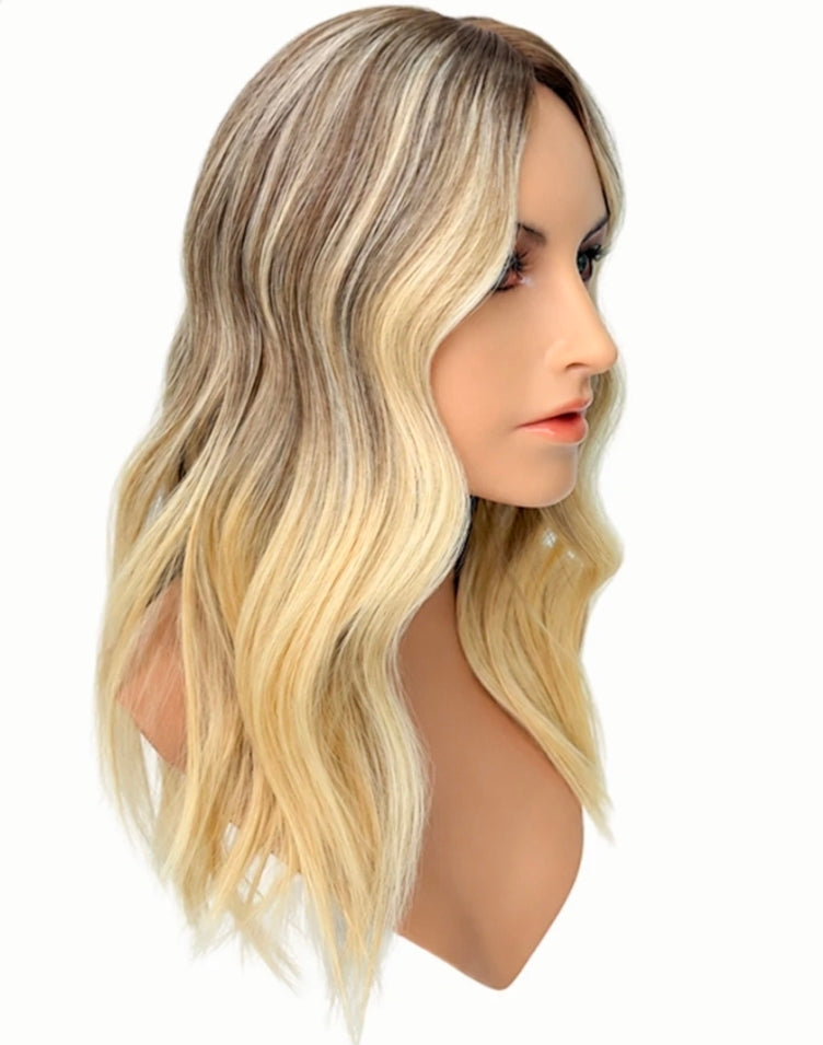 Color TGM - 7"×8" Mono Top Remy Human Hair Topper – Pre-Layered | Free Part