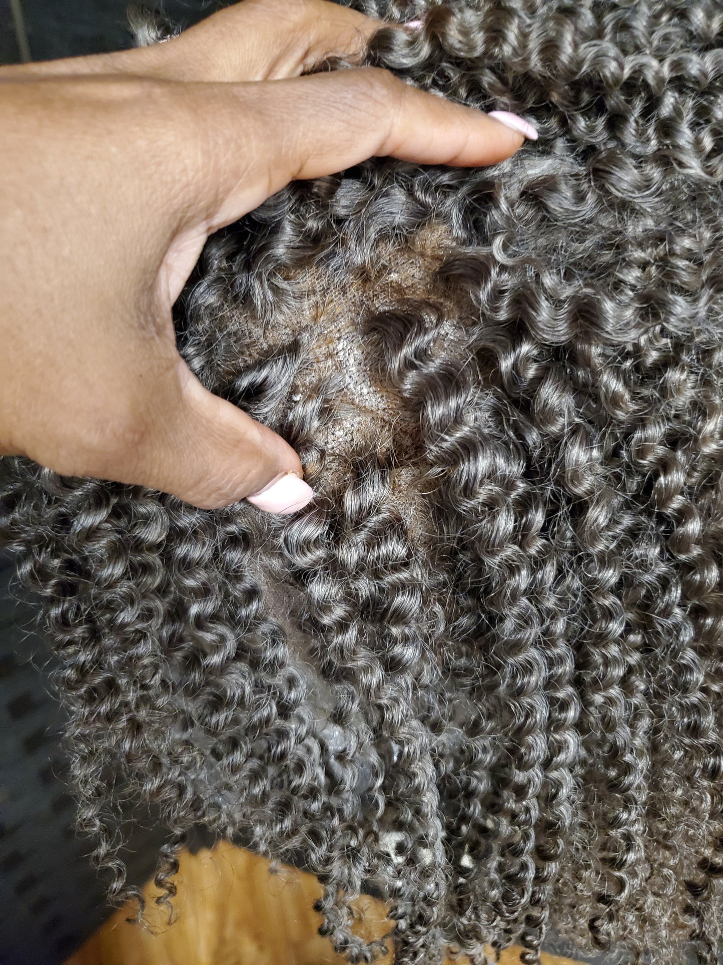 Kinky Grey Lace frontal handmade 8-10 inches